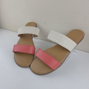 LC‎ Lauren Conrad Women's Sunstone Coral Natural Slip On Dress Sandals Size: 10
